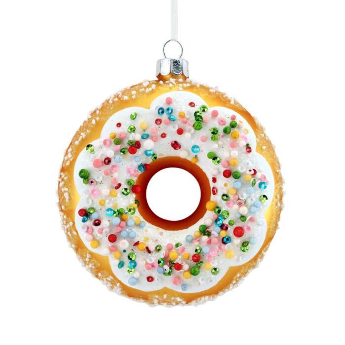 Gisela Graham Glass Doughnut Ring Decoration-2